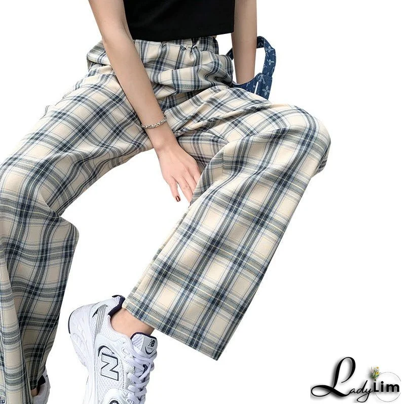 Plaid Pants Women's Spring And Autumn Thin