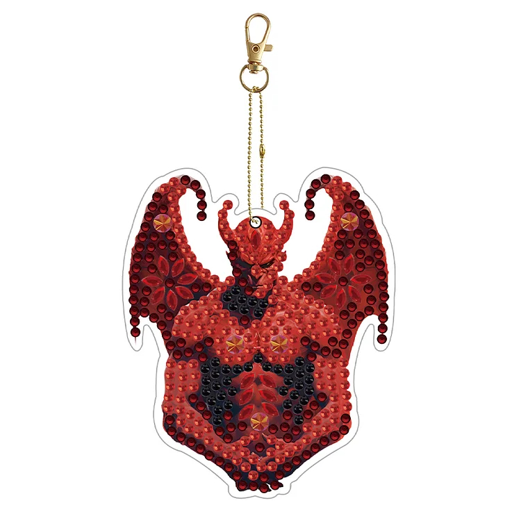 【Key-chain】Diamond Colorful Keychain 5PCS Clown Ornament Key Ring Double Sided DIY Keychain gbfke