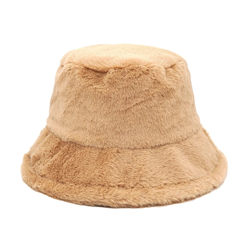 Autumn And Winter Hat Women’s New Rabbit Velvet Fisherman Hat Solid Color Candy Color Warm Thick Plush Basin Hat Japanese Fashion