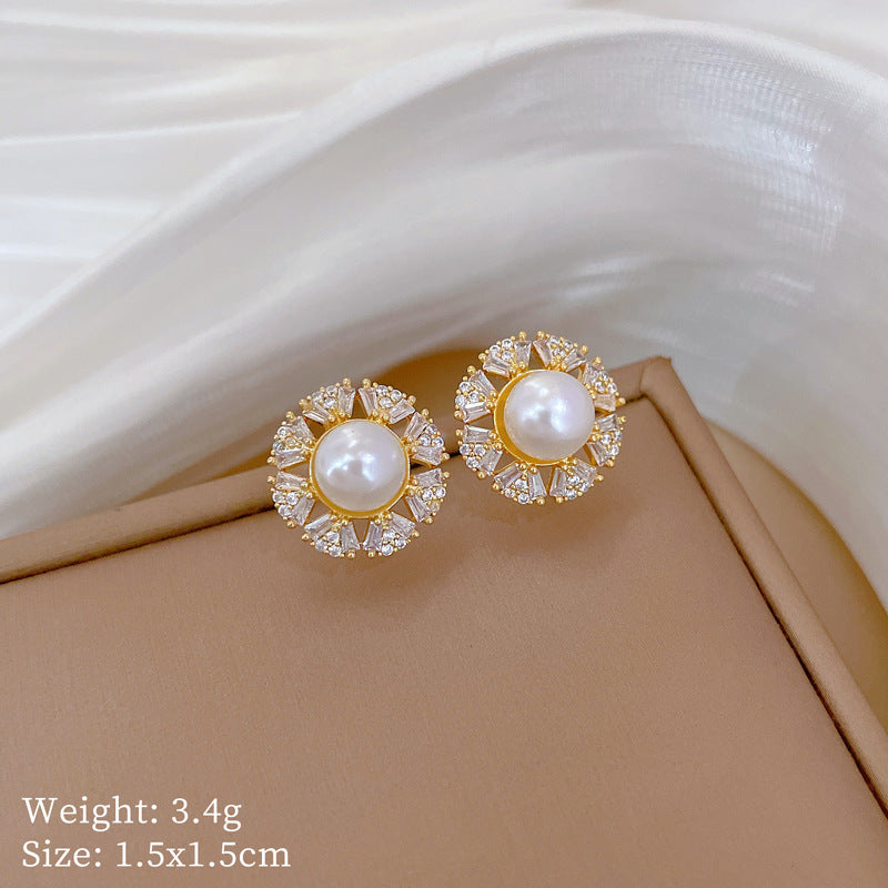 Korean Cosmos Geometric Titanium Steel Electroplating Earrings