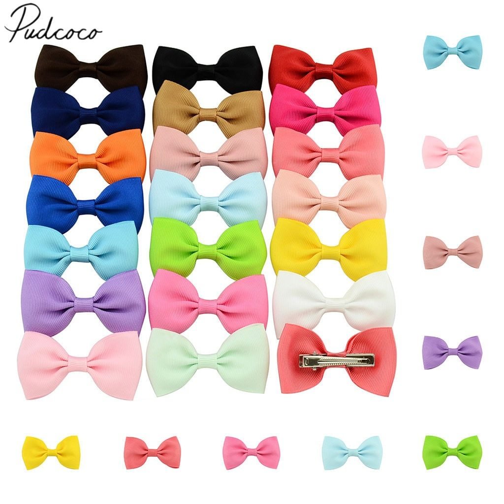 2018 Brand New 20Pcs/Pack Hair Bows Band Boutique Alligator Clip Grosgrain For Girl Baby Kids Hair Bin Baby Kids Gifts Wholesale