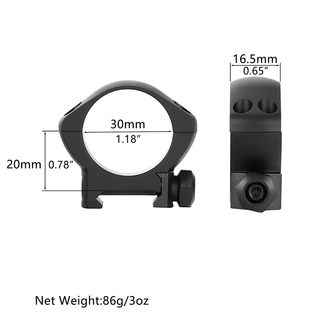 ohhunt® 30mm Picatinny Scope Rings Black 7075-T6 Three-stage Hard Anodized