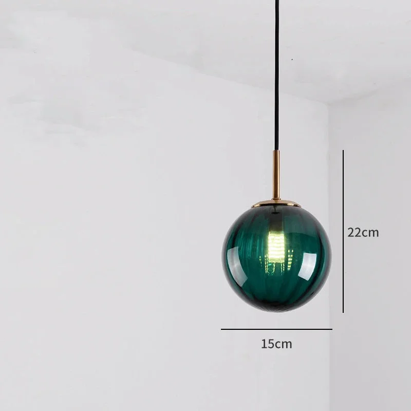 Colorful Glass Ball Bedroom Bedside Small Chandelier Creative Restaurant Bar Window Personality Post Modern Art Lamp Pendant Lamp