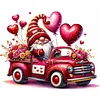Diamond Painting -5D Full Round Drill Valentines Day Flower Gnome