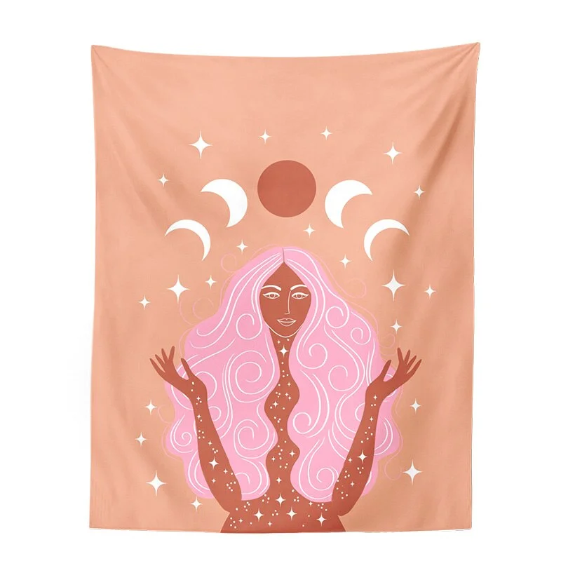 Indian Moon Phase Girl Mandala Tapestry Wall Hanging Boho decor macrame hippie Witchcraft Tapestry wall decoration cloth