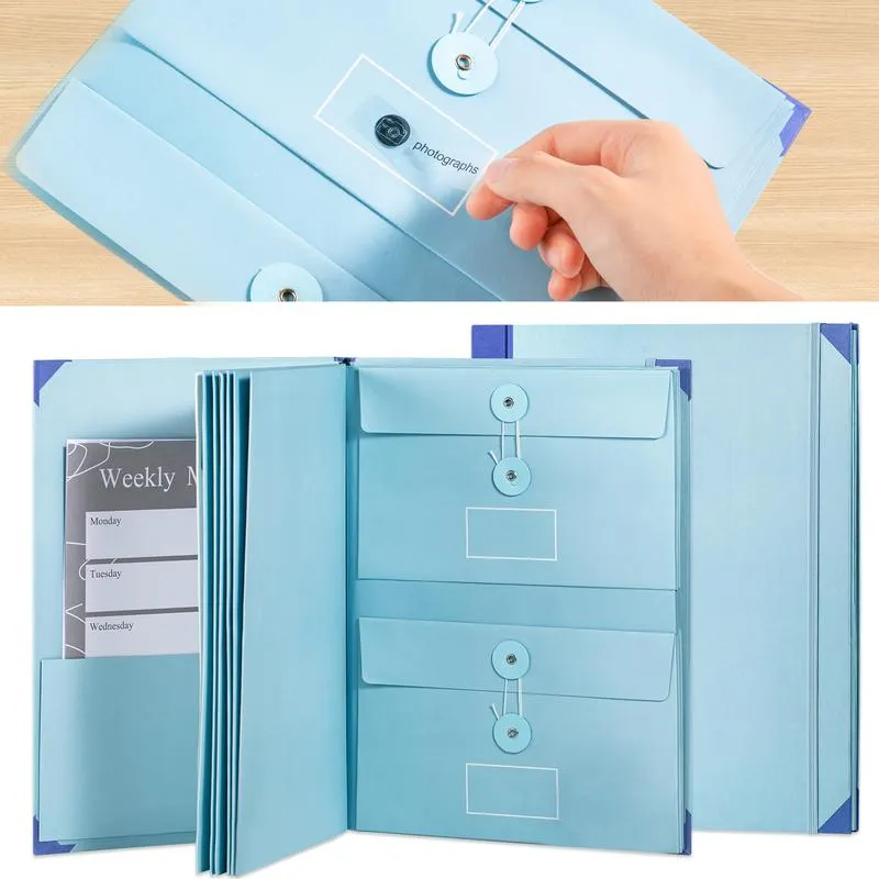 Accordion File Organizer Manila Pocket Document Folder for Passports, Birth Certificates & Important Papers, Office & Home Storage