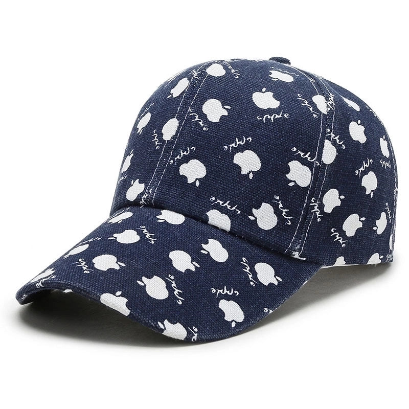 Unisex Basic Color Block Printing Flat Eaves Baseball Cap
