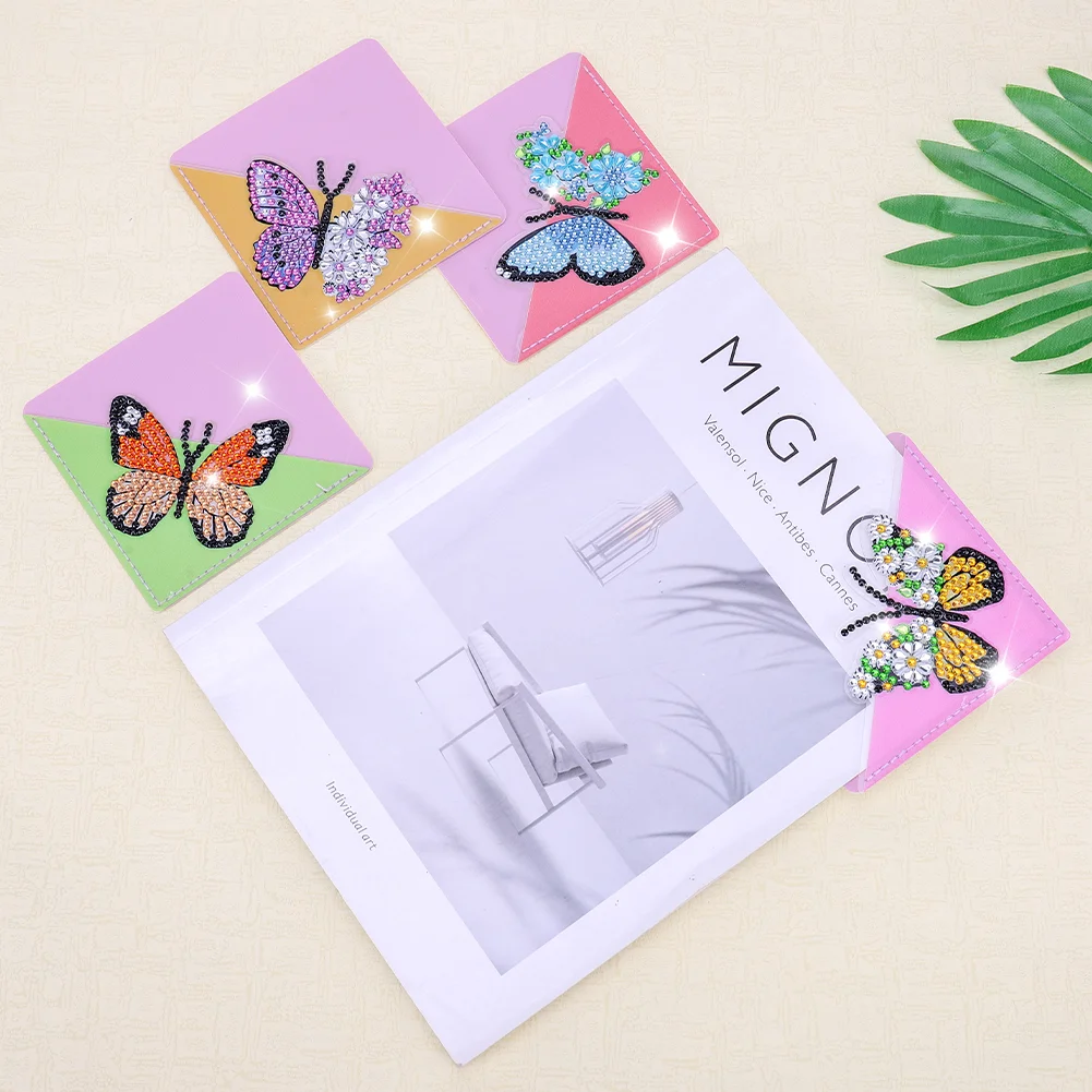 6pcs Butterfly DIY Page Book Marks Handmade 5D Triangle for Beginner Adults Kids
