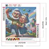 Chaleureux et dr&ocirc;le grand-p&egrave;re et grand-m&egrave;re-peinture diamant rond-30*30cm