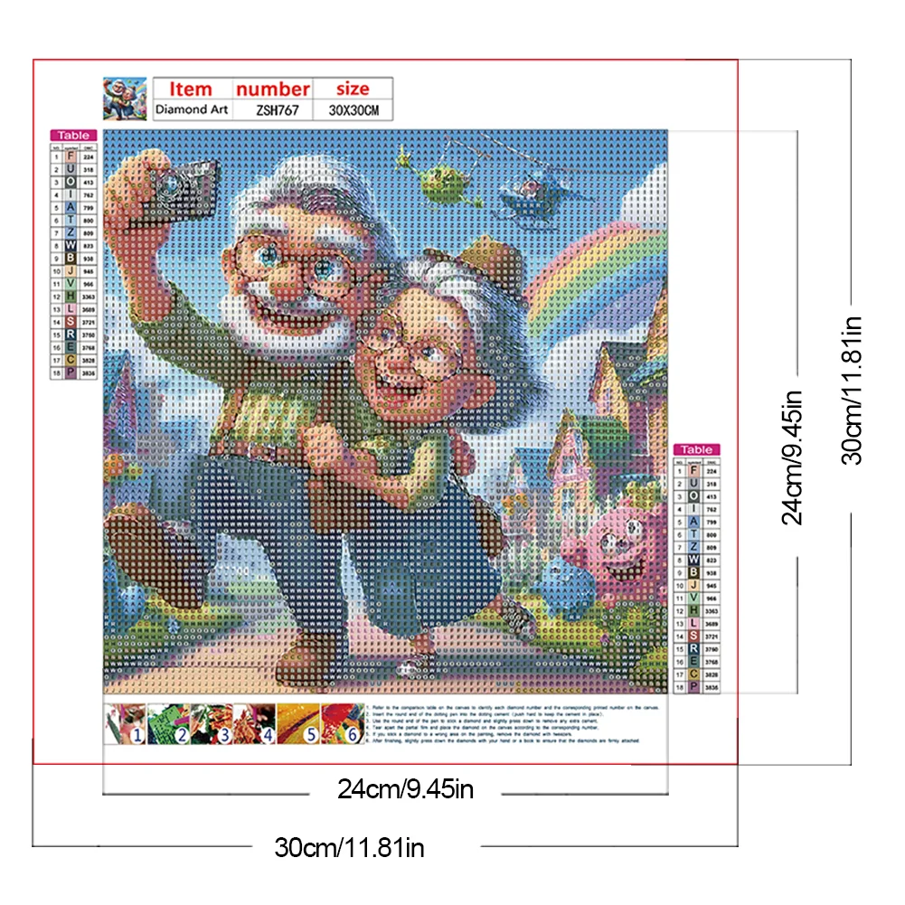 Diamond Painting - Full Round Drill - Old Couple(Canvas|30*30cm)