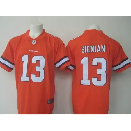 Men's  Broncos #13 Trevor Siemian Orange Limited Rush Stitched NFL Jersey
