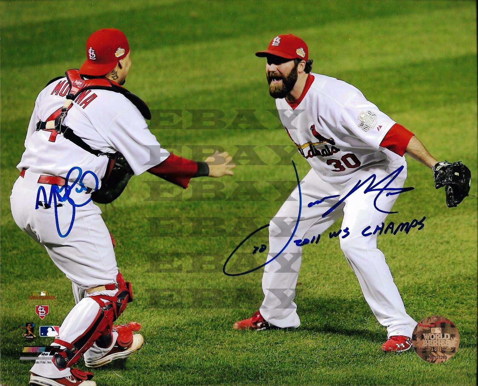 Yadier Molina Jason Motte Cardinals Signed 8x10 autographed Photo Poster painting Reprint