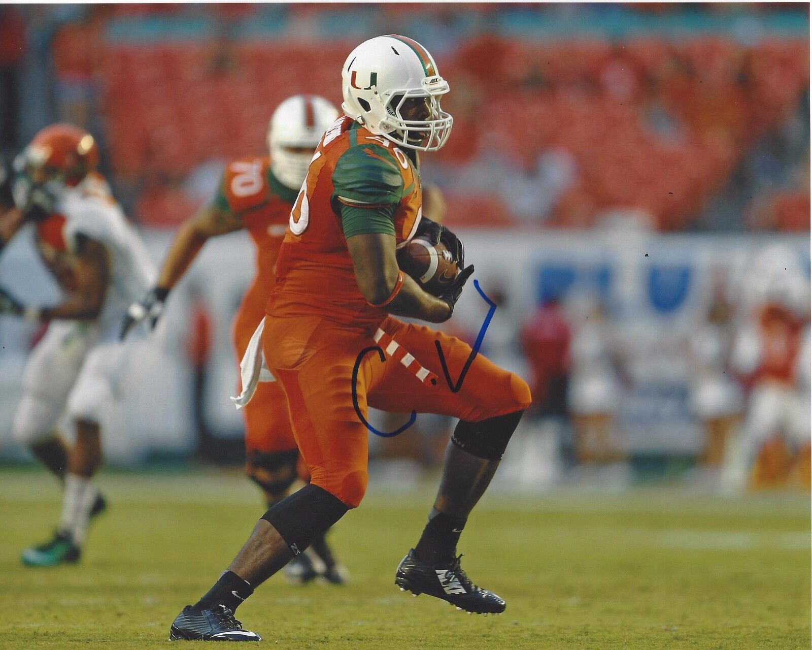 MIAMI HURRICANES CLIVE WALFORD HAND SIGNED 8X10 Photo Poster painting B W/COA 2015 NFL DRAFT