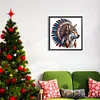 Diamond Painting-DIY Full Round Drill Indian Wolf Head(40*40CM)
