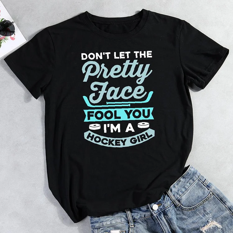 Dont let the pretty face fool you Round Neck T-shirt-Annaletters