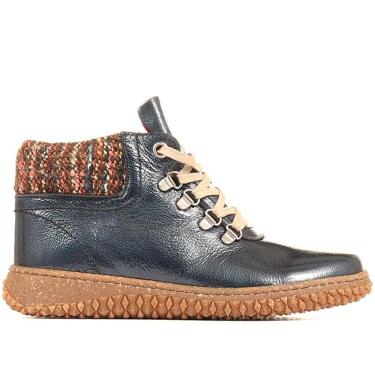 Casual Knitted Cuff Hiker Ankle Boot