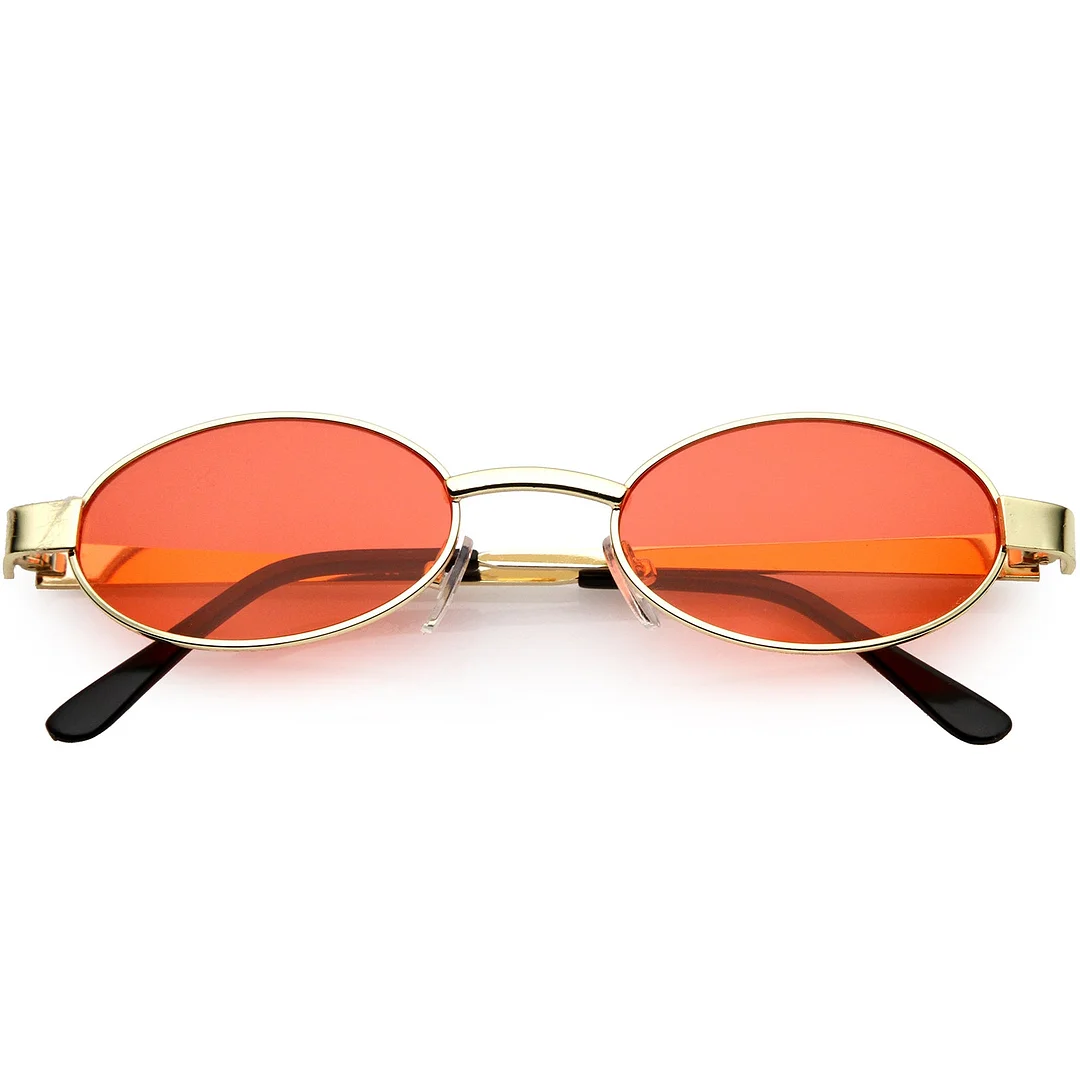 Retro Small Oval glasses Metal Arms Color Tinted Lens 48mm