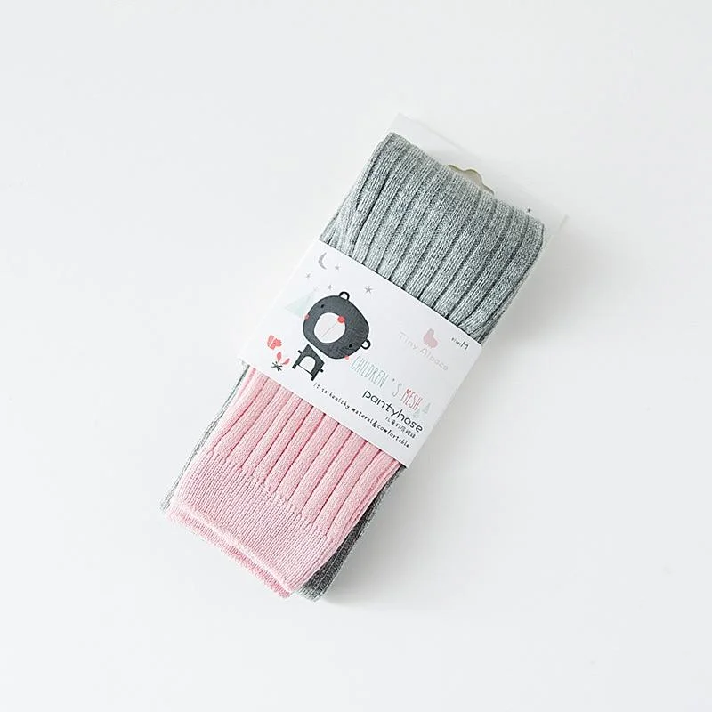 YWHUANSEN Double Needle Patchwork Cotton Leggings for Girls Spring Autumn Leggings for Children Fashionable Legging Infantil