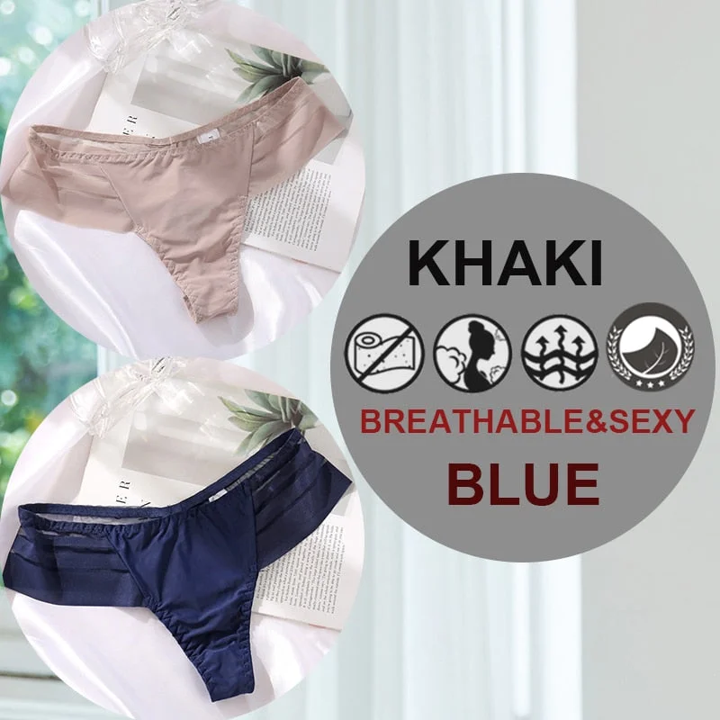 FINETOO 2PCS/Set M-XL G-string Women's Panties Sexy Perspective Seamless Panties Underwear Female See-Through Underpant Lingerie