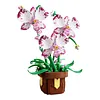 Artificial Flower Building Blocks for Adults Women for Home Office Decor(Orchid)