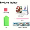 Calendrier 2026 Kit de peinture au diamant Gnome de No&euml;l DIY Diamond Art Bureau Calendar