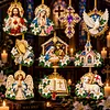10pcs/set DIY Rhinestone Diamond Special Shape Pearl Art Hanging Acrylic DIY Double-sided Printed Christmas Tree Ornament Kit