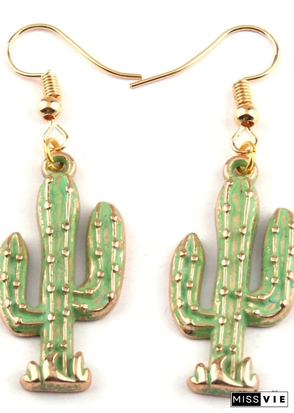 Boho Earrings, RH Dangle Earrings, Green Cactus