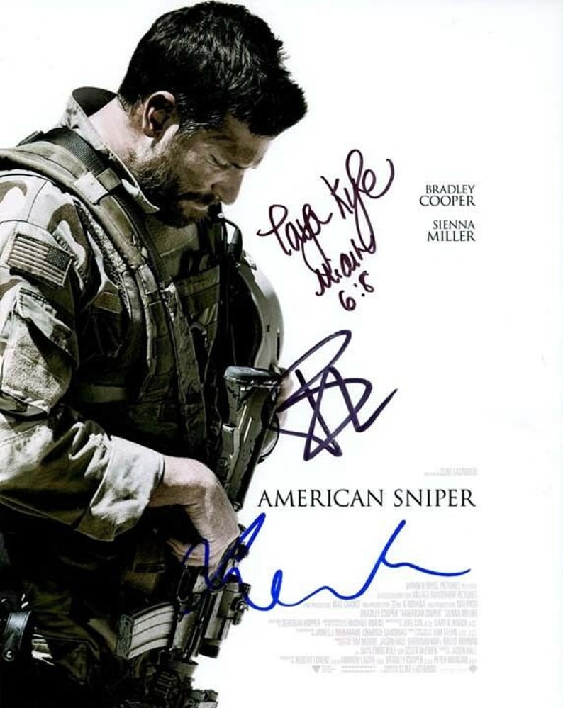 Bradley cooper taya kyle sienna miller autographed american sniper 11x14 Photo Poster painting