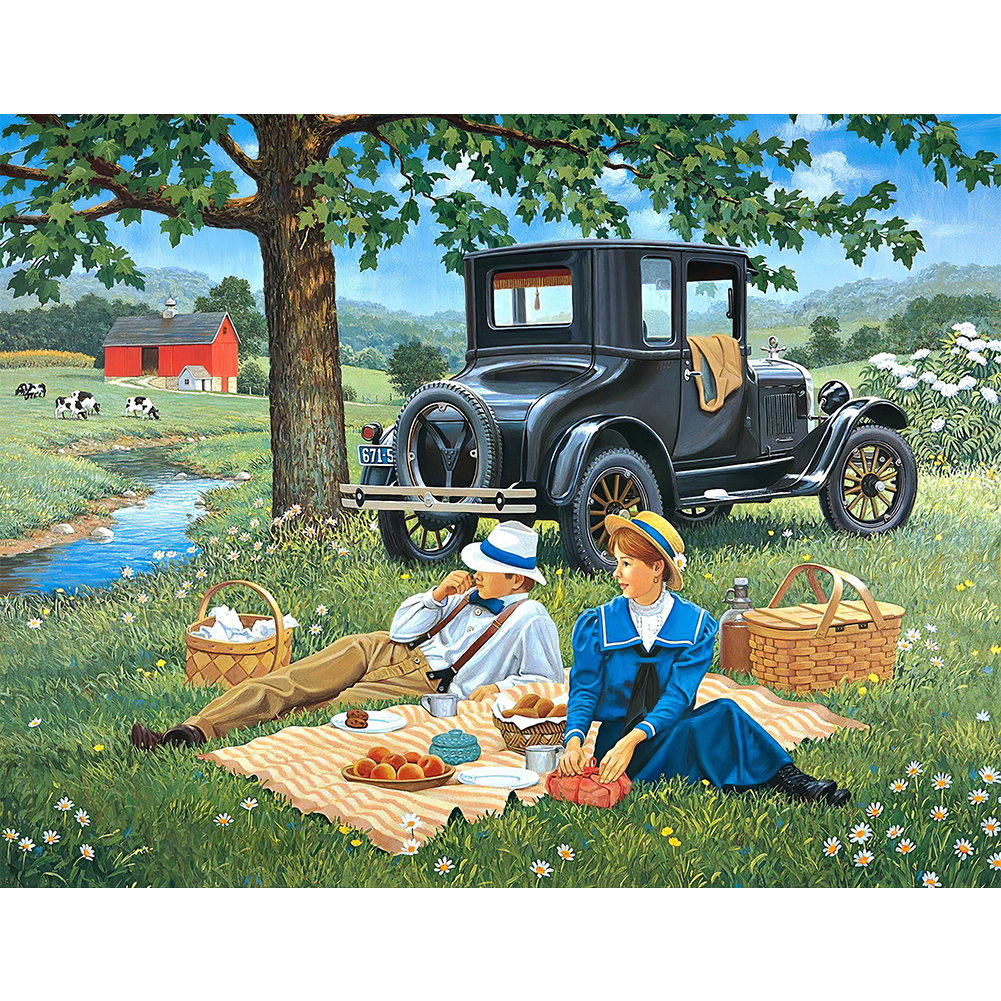 

Picnic Moment - Round Drill Diamond Painting - 50*40CM, 501 Original