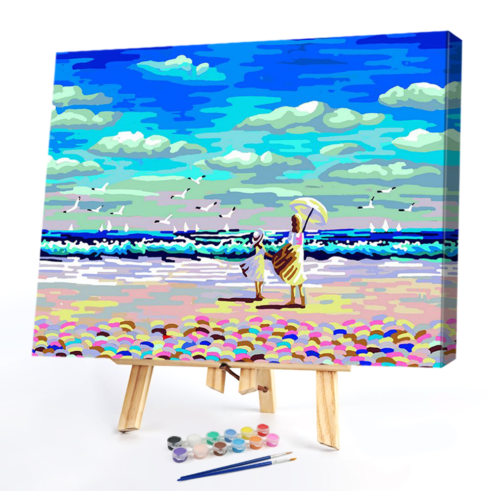 

40x50cm - Paint By Numbers Beach Sea Gull, 501 Original