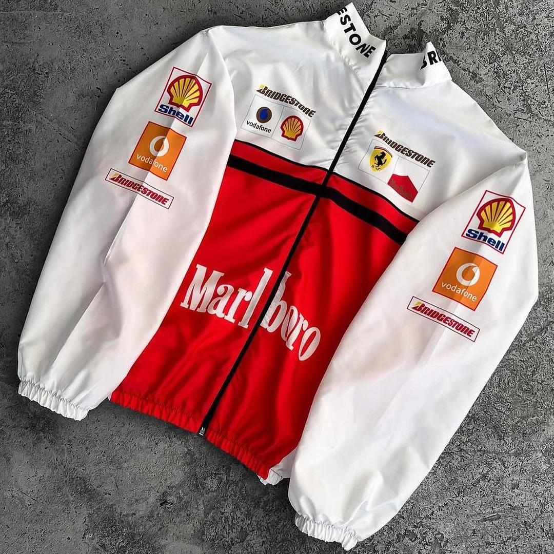 Unisex Classic Team Logo Retro Racing Jacket