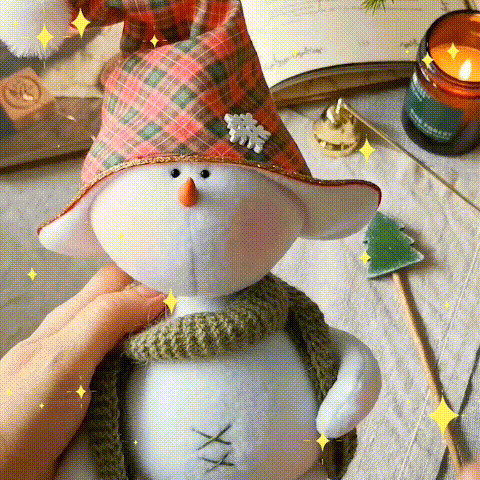 Cute Snowman Doll Sewing Template - With Instructions
