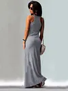 Cat Printed Straps Sleeveless Maxi Dress