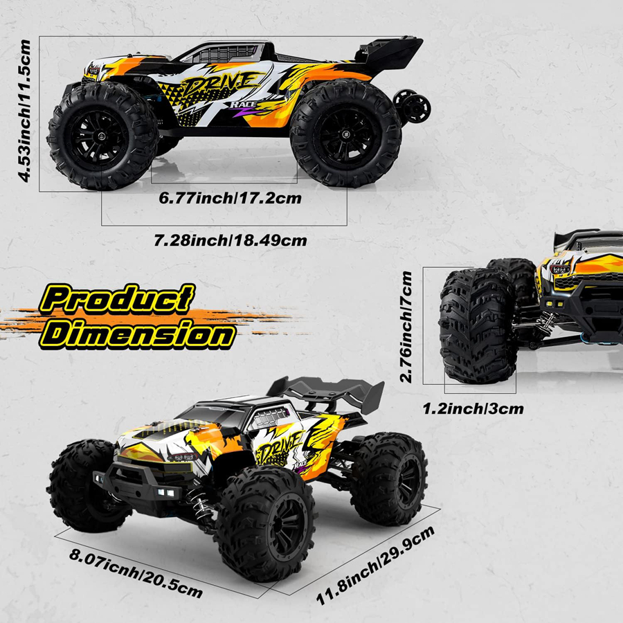Tegooe 116 Scale High Speed RC Off-Road Racing Truck - 4WD Remote Control Toy