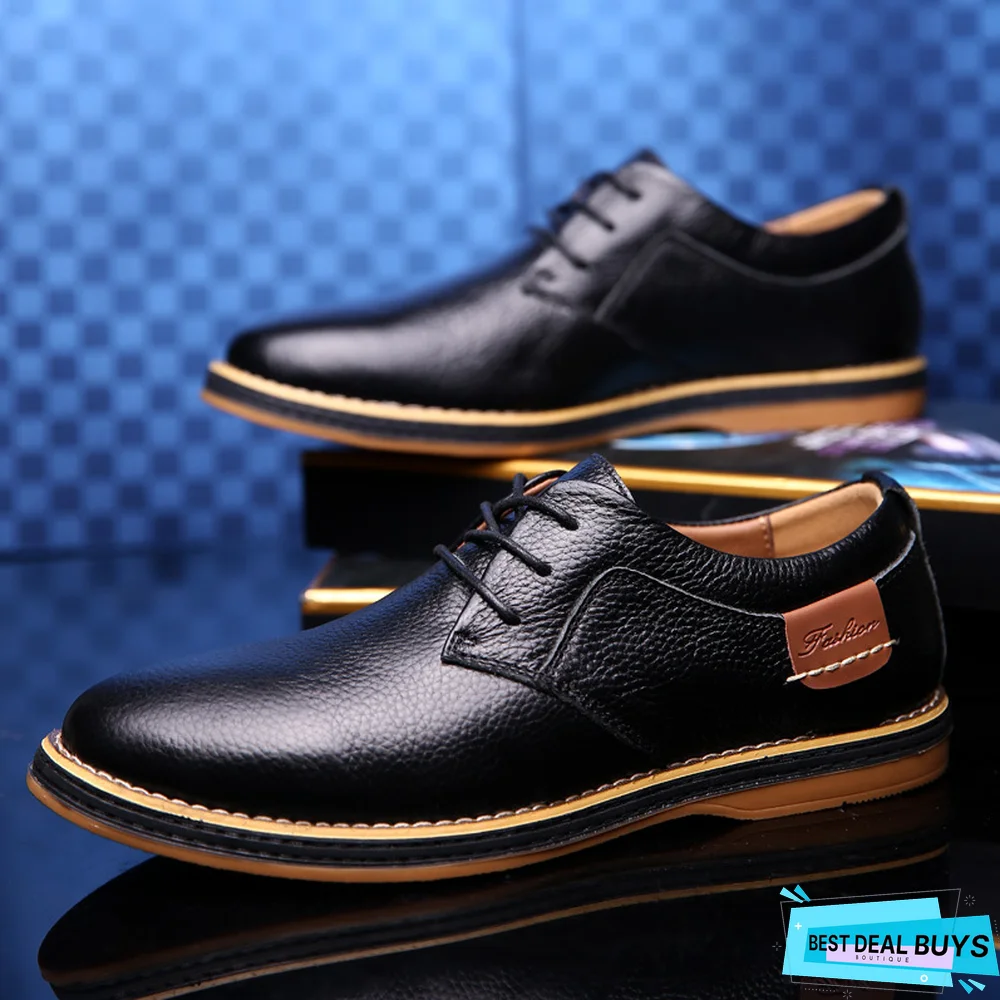 Men Large Size Office & Career Split Joint Leather Shoes