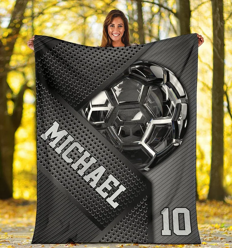 Personalized Soccer Blanket for Comfort & Unique| BKKid197