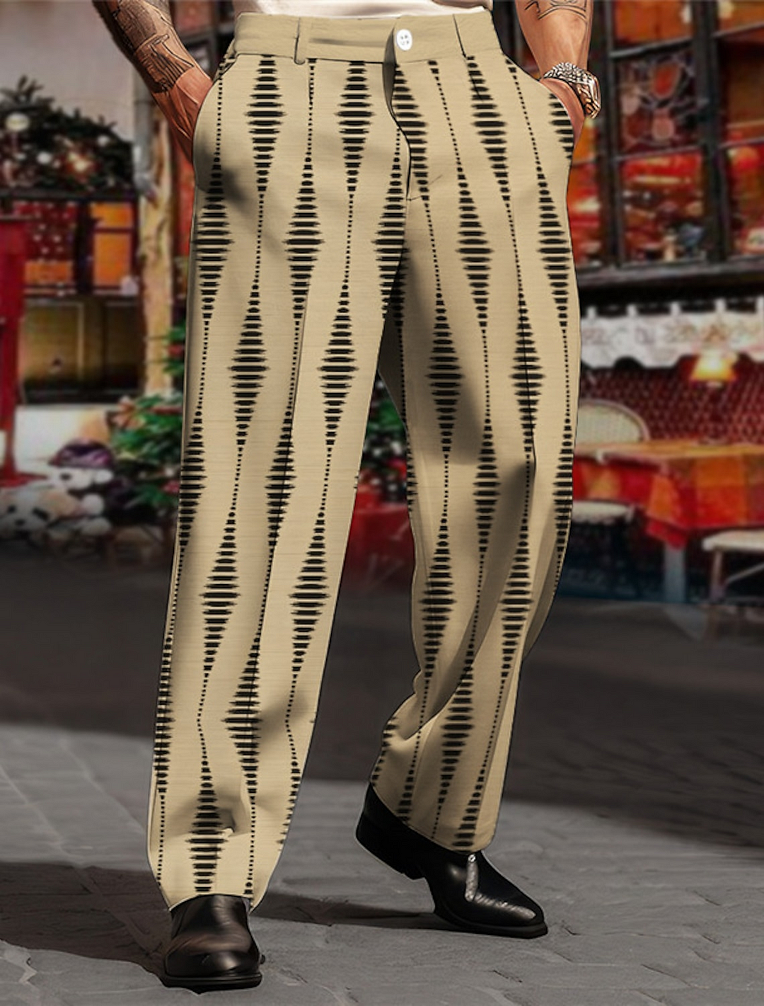 Men's Geometric Casual 3D Printed Street Pants 006
