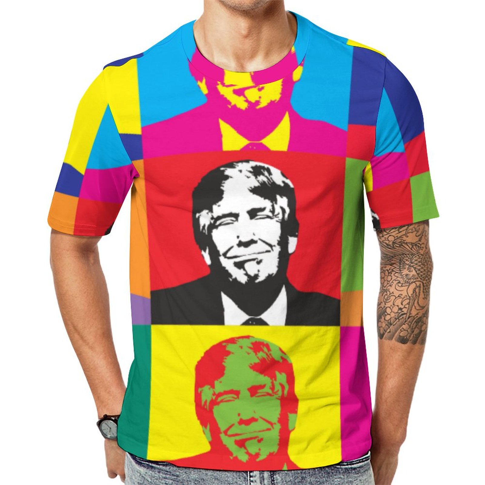 Trump Presidential Pop Art Body Short Sleeve Print Unisex Tshirt Summer Casual Tees for Men and Women Coolcoshirts