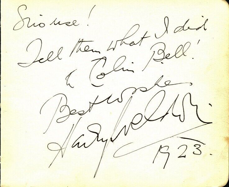 MYSTERY AUTOGRAPH - 1923