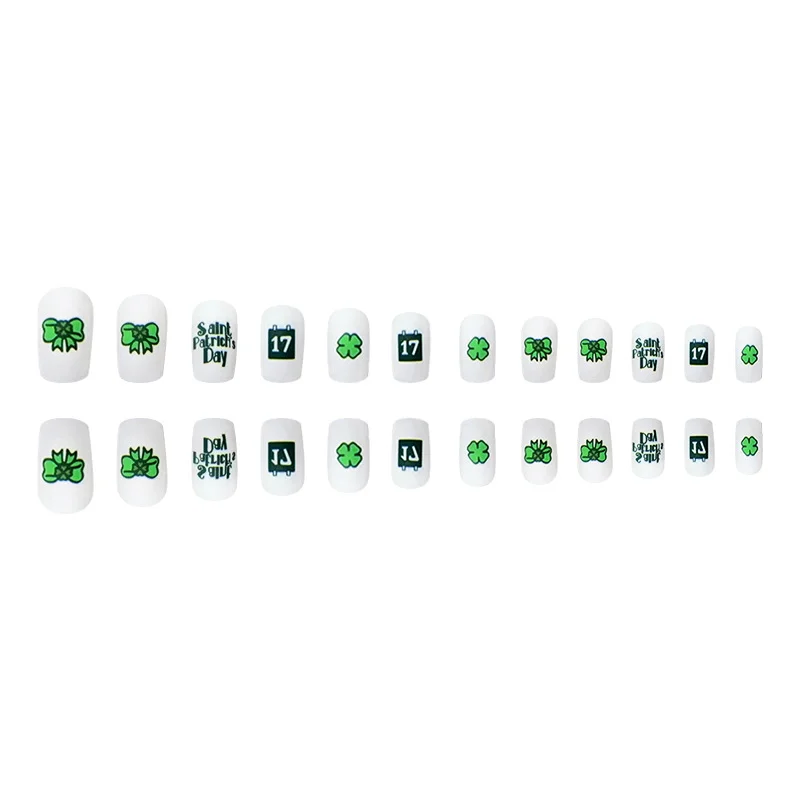 Churchf Nail Nail Square St. Patrick's Day Clover Scrub Finished Lucky Grass Nail Patch