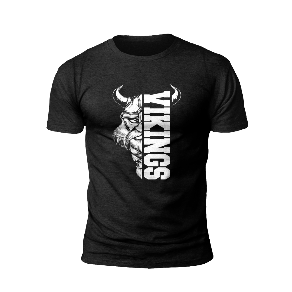 Vikings: Helmet and Text T-Shirt