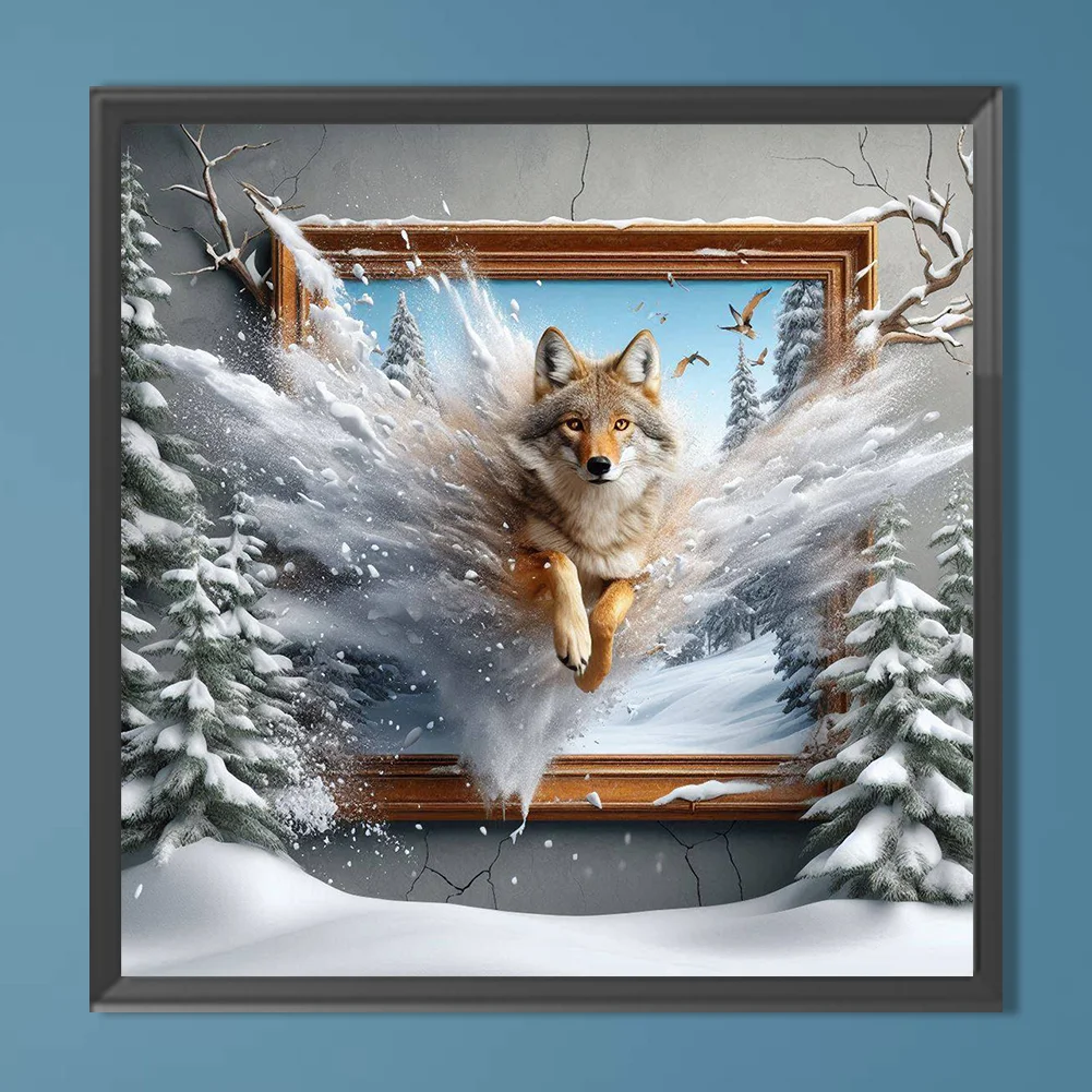 Diamond Painting - Full Round Drill - Wolf Out of the Frame(Canvas|40*40cm)