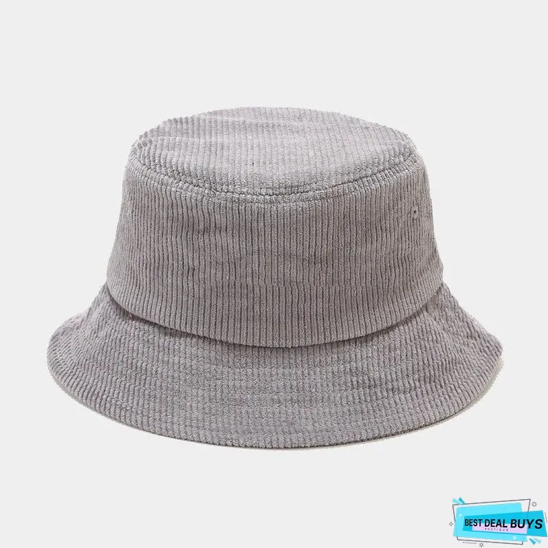 Female Autumn Corduroy Fisherman Hat