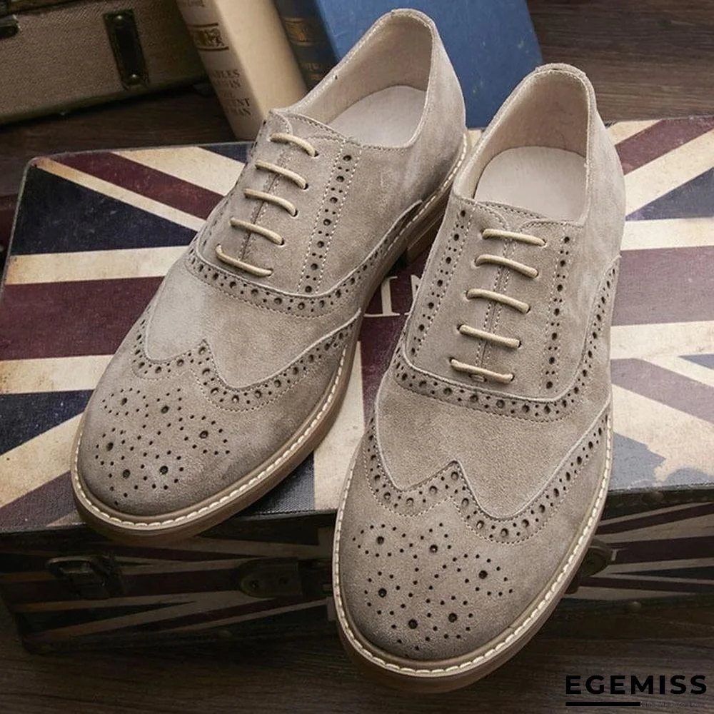 Men's Business Classic Suede Brogue Shoes | EGEMISS