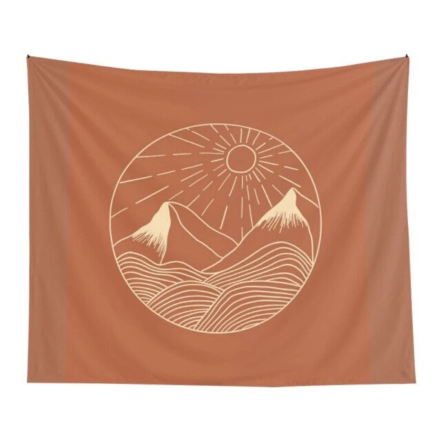 

Wall Tapestry - Sun Moon Abstract Mountains Sunset-150*130cm, 501 Original