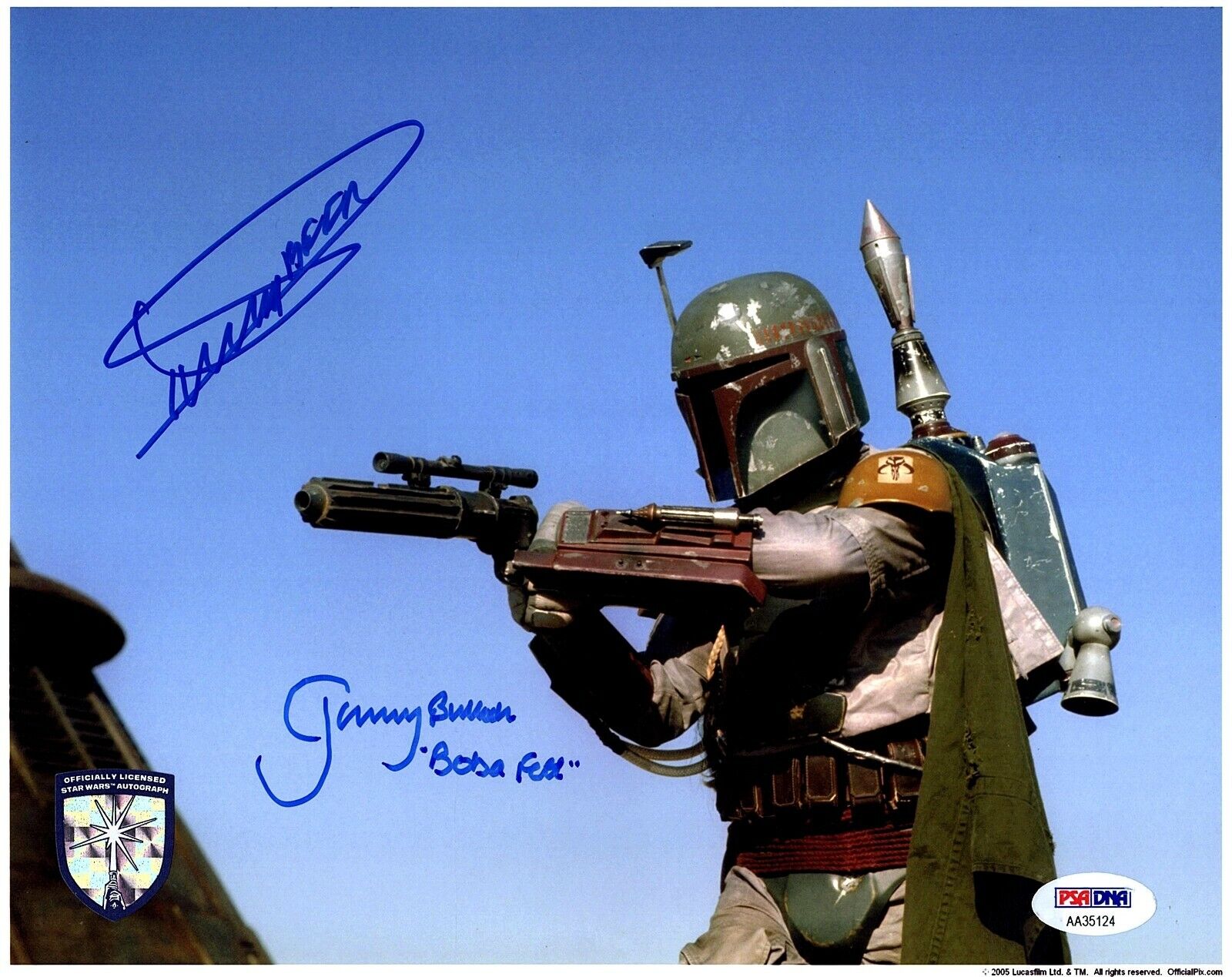 JEREMY BULLOCH & DICKEY BEER Signed Boba Fett