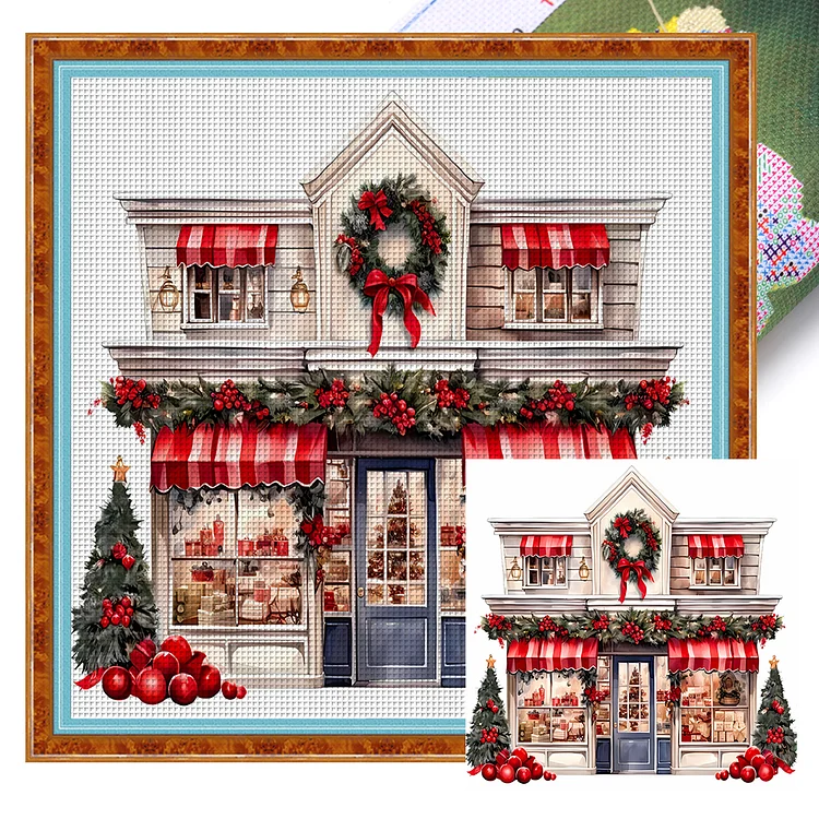 Christmas Shop - Printed Cross Stitch 11CT 50*50CM