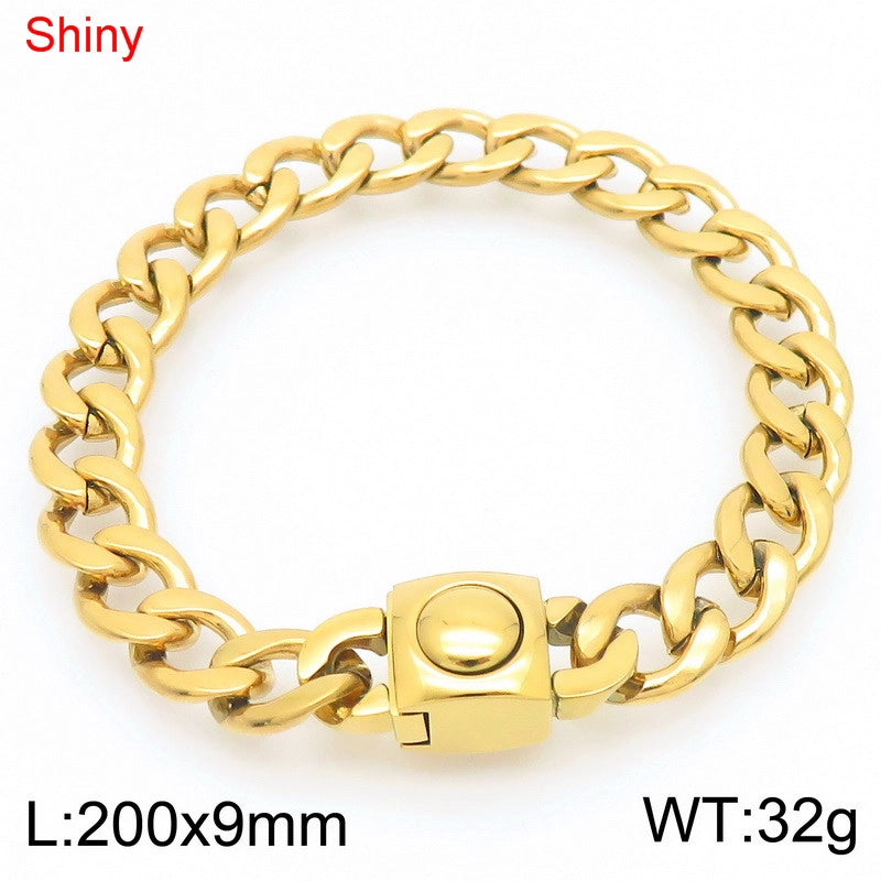 Stainless Steel NK Chain Bracelet Fashion Personality Titanium Steel Figaro Chain Necklace