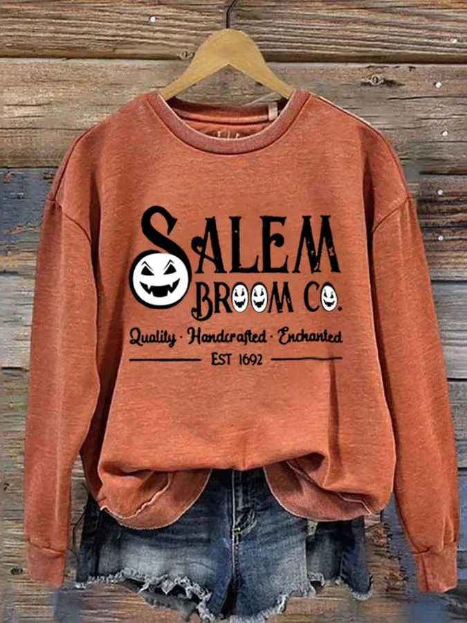 Salem Witch Company 1692 Print Crewneck Long Sleeve Sweatshirt socialshop