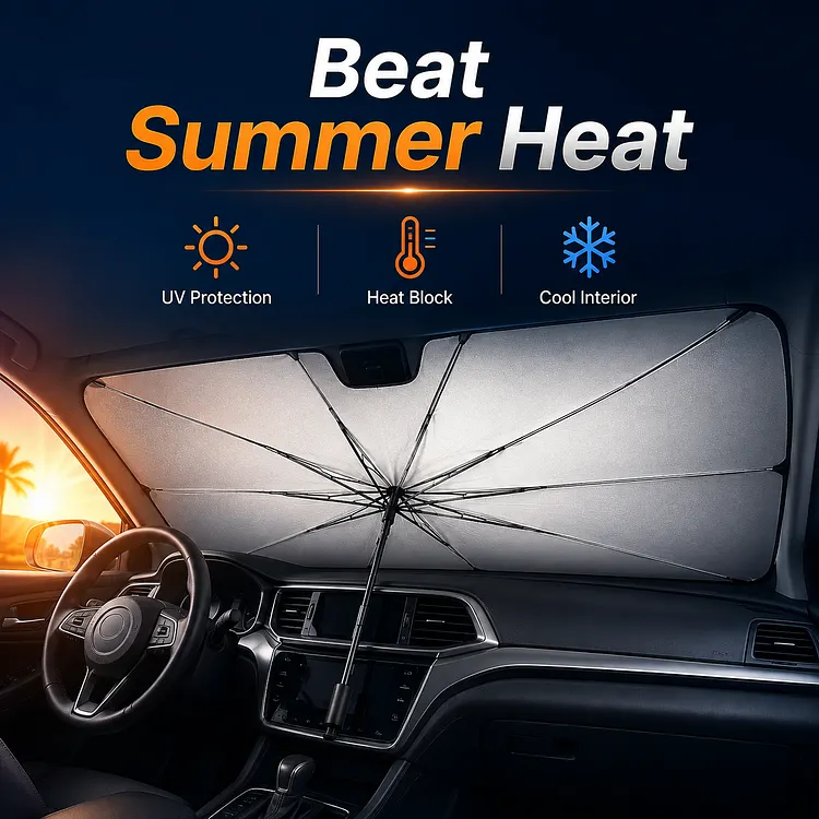 ✨️2026 Upgraded Car Windshield Sun Shade Umbrella
